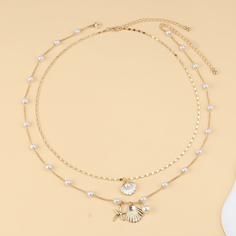 ビーチチャームデュオネックレスセット