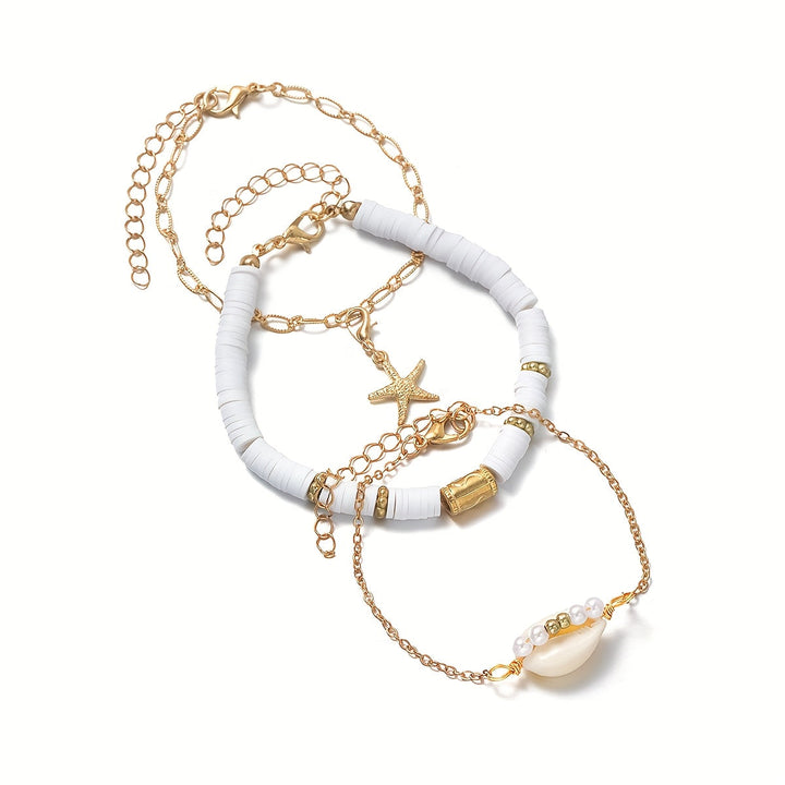 スターフィッシュレイヤードブレスレットセット