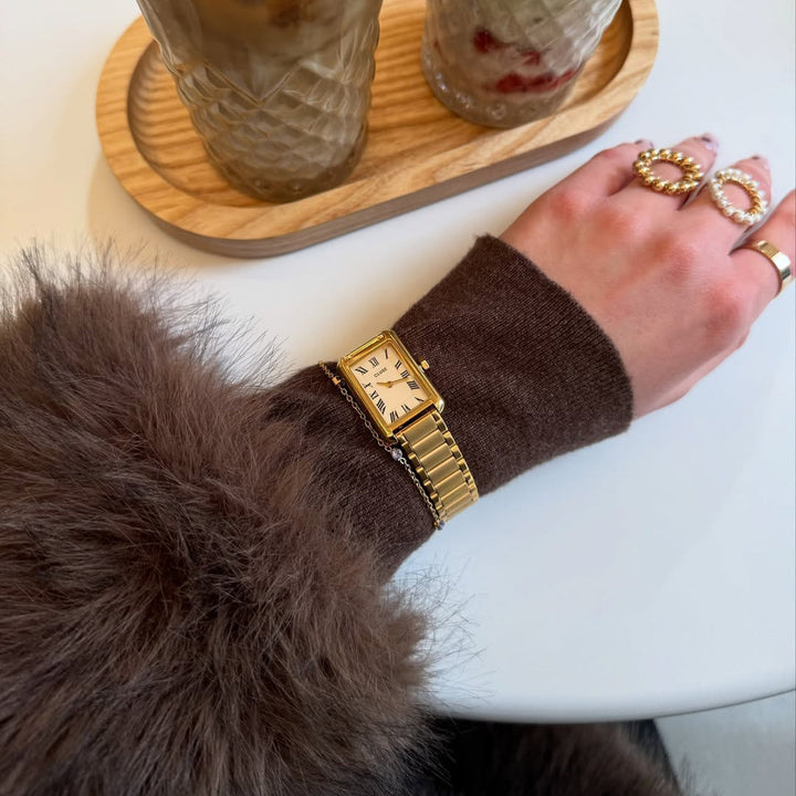 ベリセナウォッチ スティール、ホワイト、ゴールドカラー