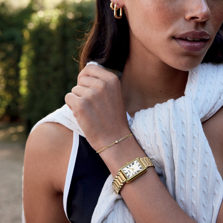 ベリセナウォッチ スティール、ホワイト、ゴールドカラー