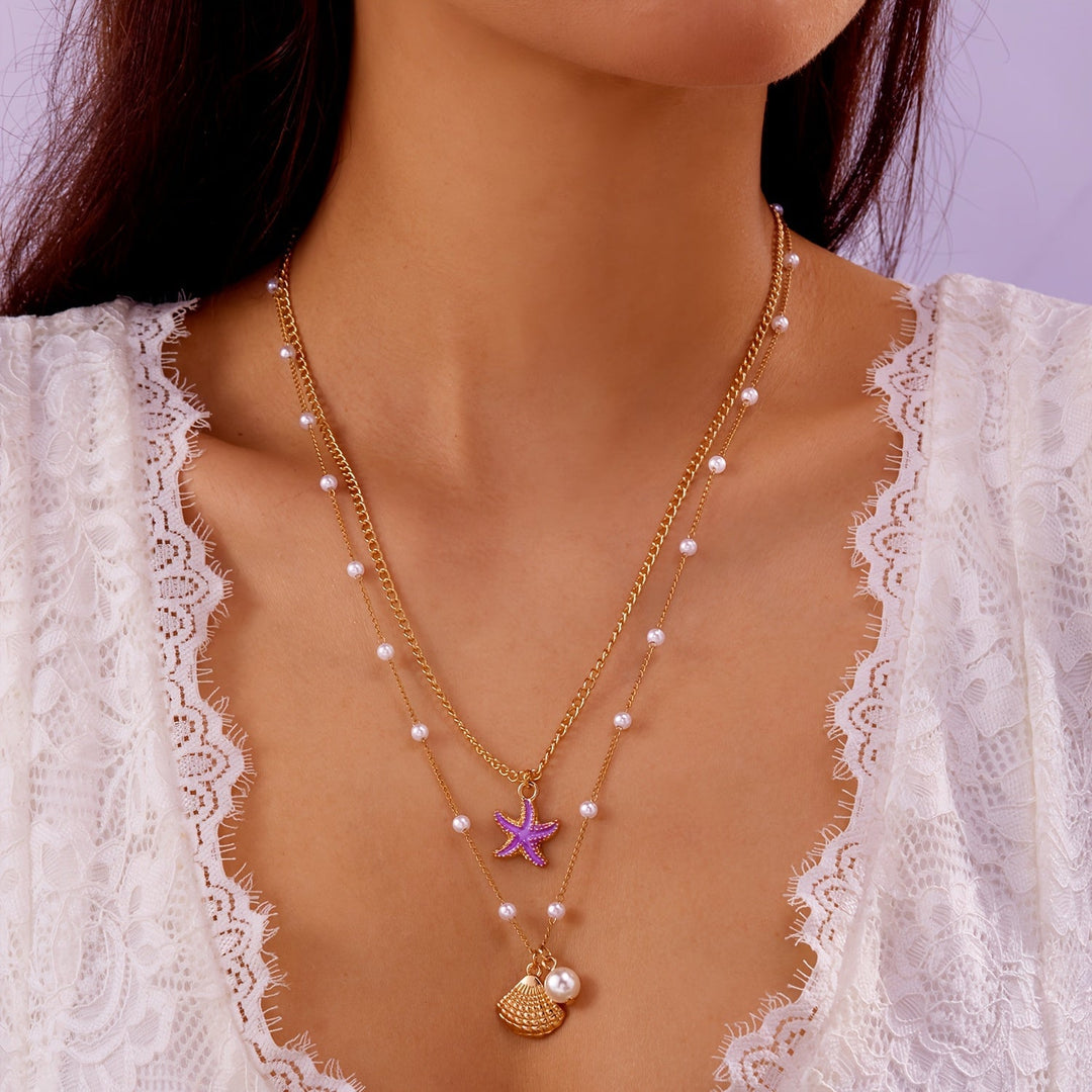 ビーチチャームデュオネックレスセット