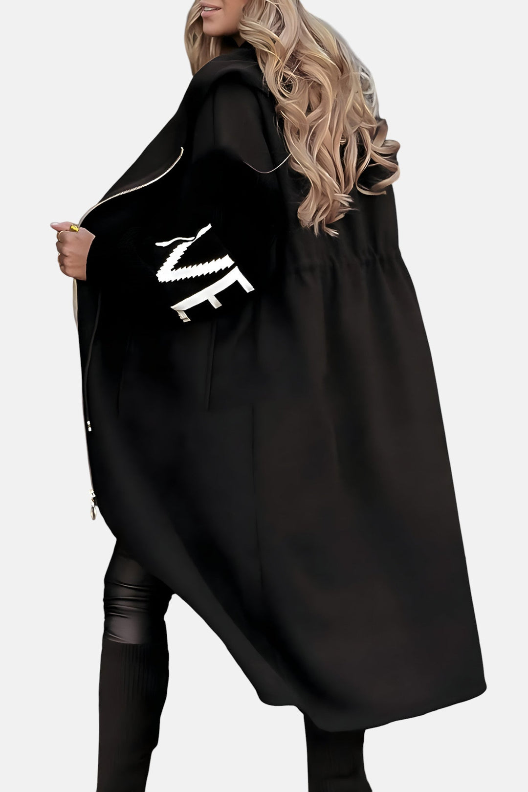 PEGGY - ニットスリーブとフード付きレディースコート