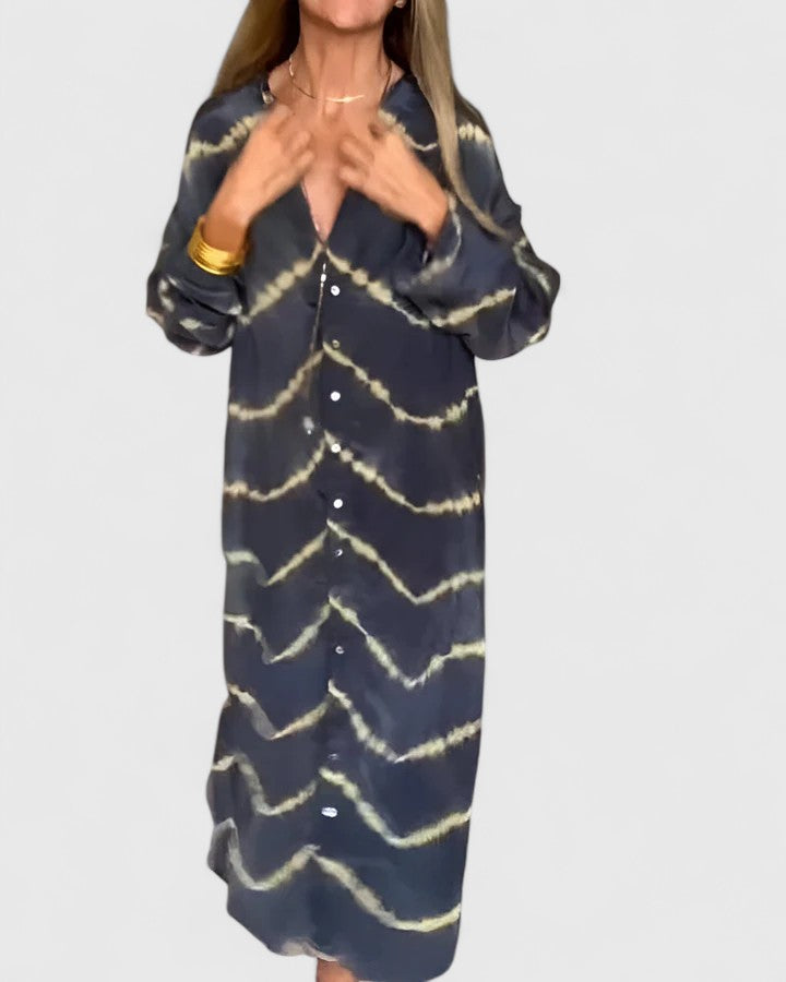 アメリー™ | エレガントなボヘミアンストライプのマキシドレス