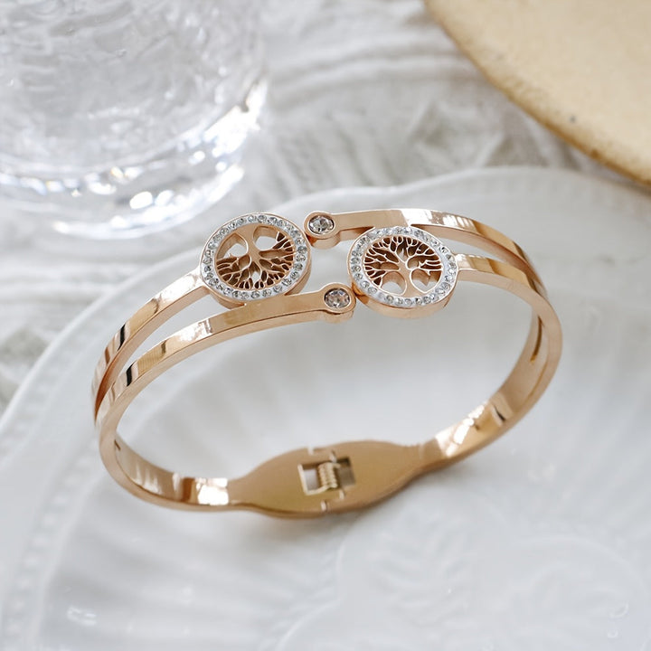 ハナ | ラインストーンツリー カフブレスレット