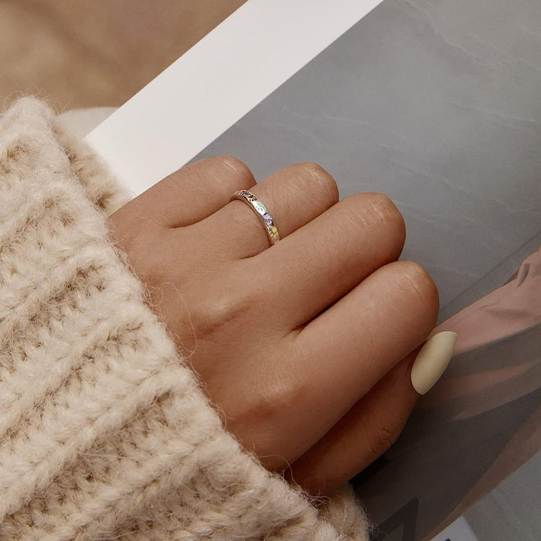 S925スターシルバーリング製パウプリントリング