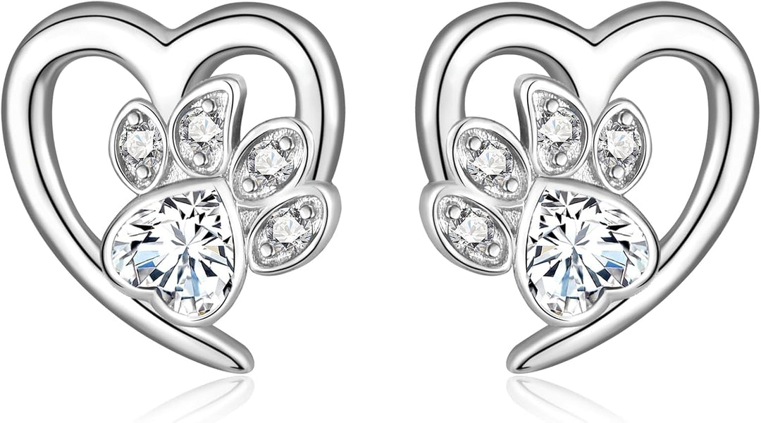 爪痕とハートデザインのイヤリング – ペット愛好家向けジュエリー