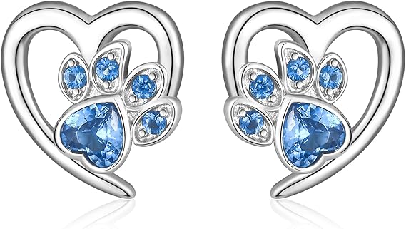 爪痕とハートデザインのイヤリング – ペット愛好家向けジュエリー