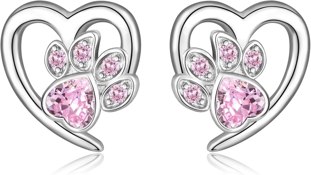 爪痕とハートデザインのイヤリング – ペット愛好家向けジュエリー