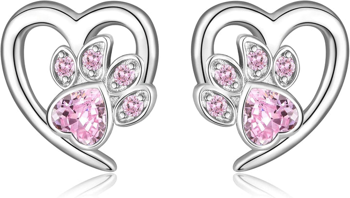 爪痕とハートデザインのイヤリング – ペット愛好家向けジュエリー