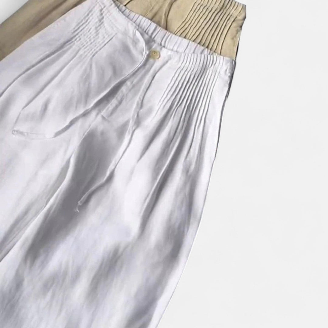 カミーユ | コットンリネンブレンド ワイドレッグパンツ