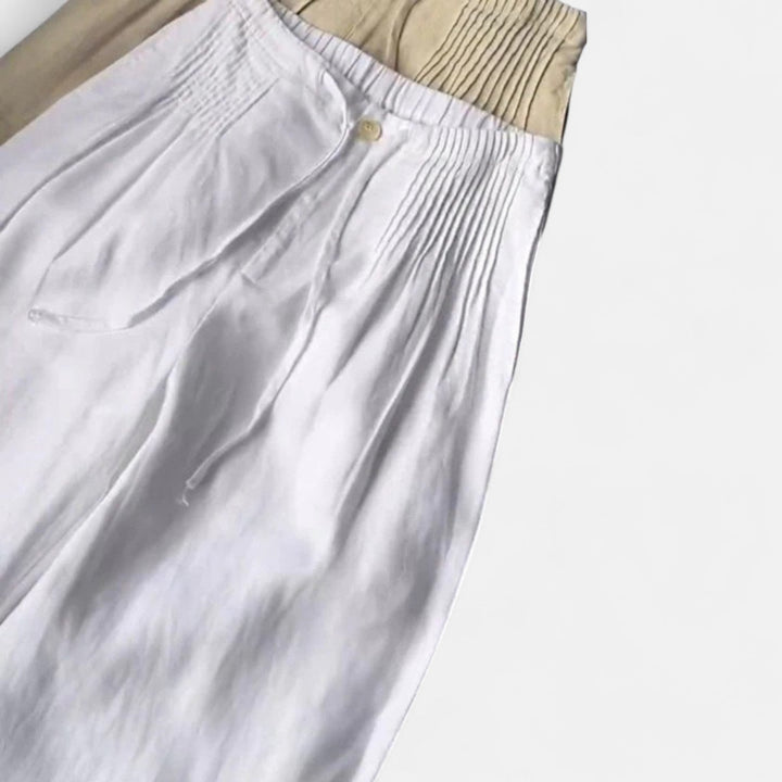 カミーユ | コットンリネンブレンド ワイドレッグパンツ