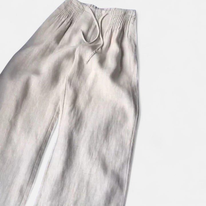 カミーユ | コットンリネンブレンド ワイドレッグパンツ