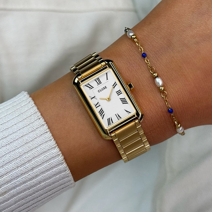 ベリセナウォッチ スティール、ホワイト、ゴールドカラー