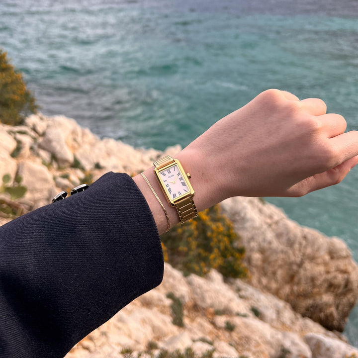 ベリセナウォッチ スティール、ホワイト、ゴールドカラー