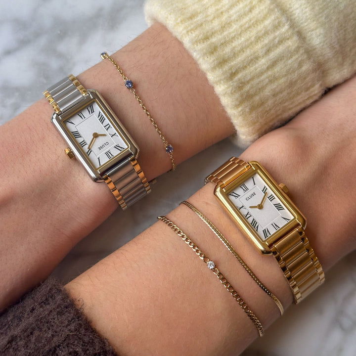 ベリセナウォッチ スティール、ホワイト、ゴールドカラー