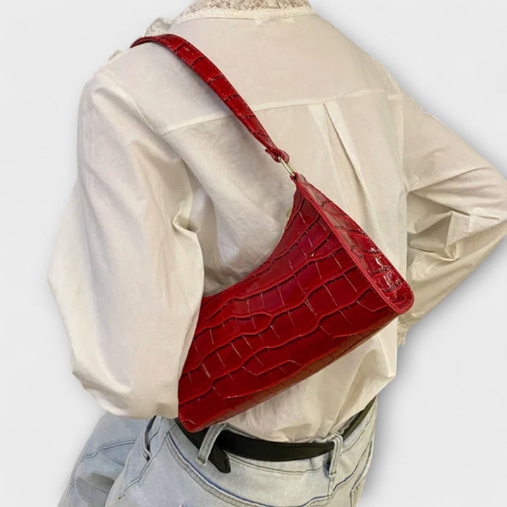 オリビア - 光沢のあるレザー バッグ