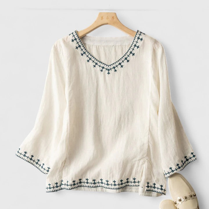 Teijia | エレガントVネックシャツ