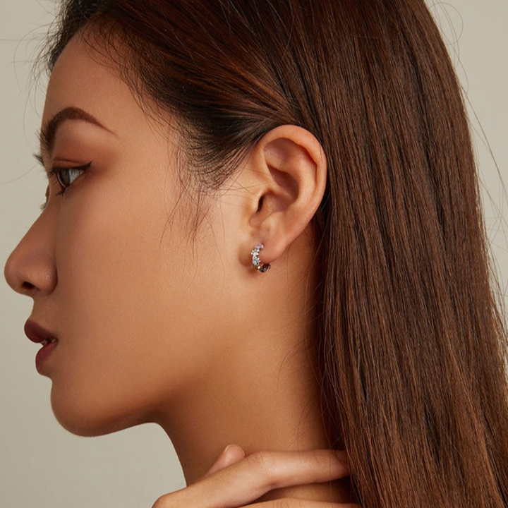 925スターシルバーリング カラフルパウズ フープイヤリング