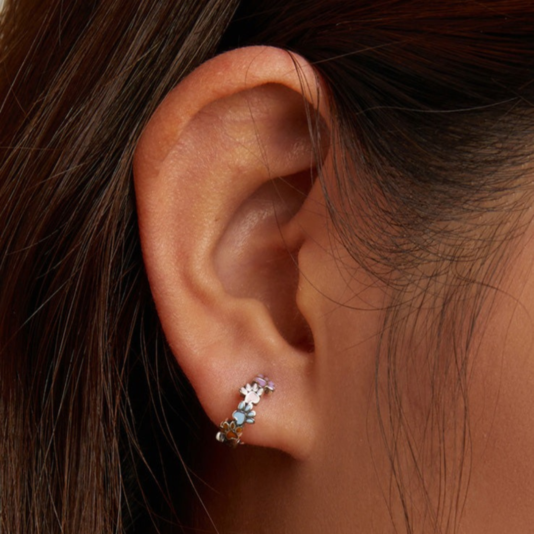 925スターシルバーリング カラフルパウズ フープイヤリング