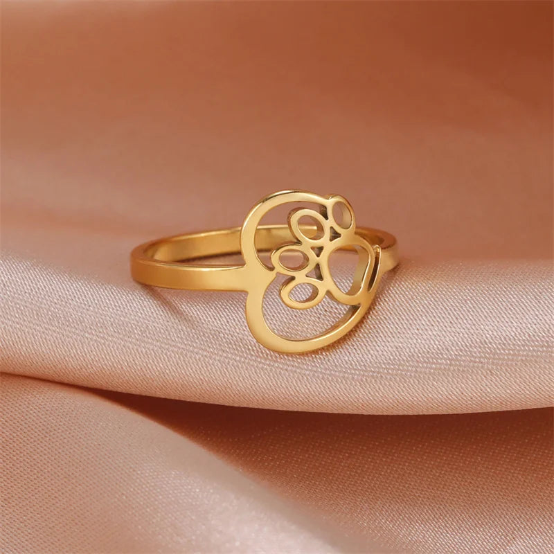 動物愛好家向けステンレススチール製ハート型パウリング