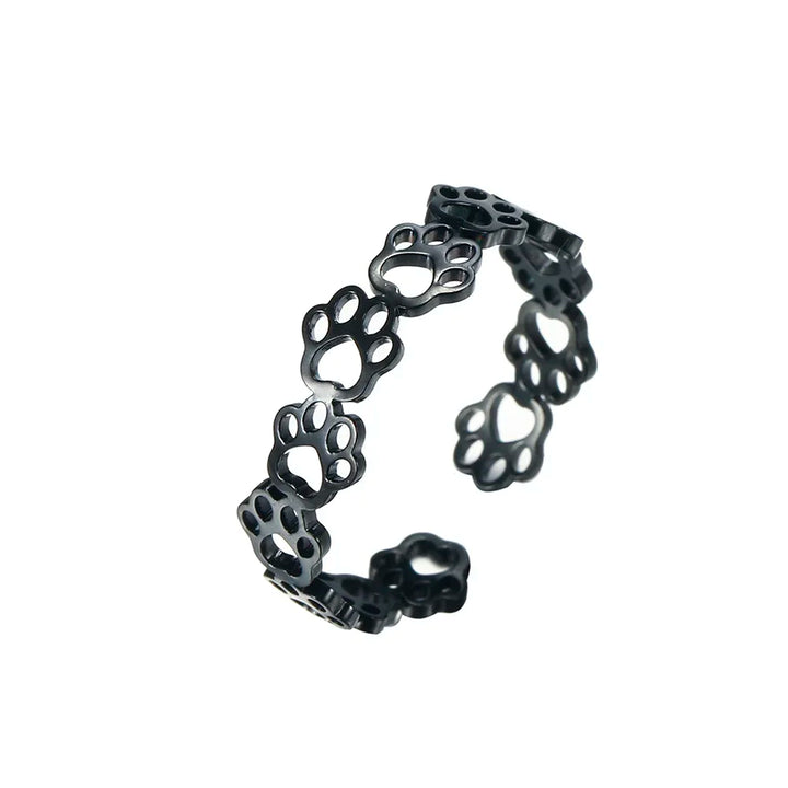 動物モチーフの調整可能なステンレススチール製指輪（女性用）