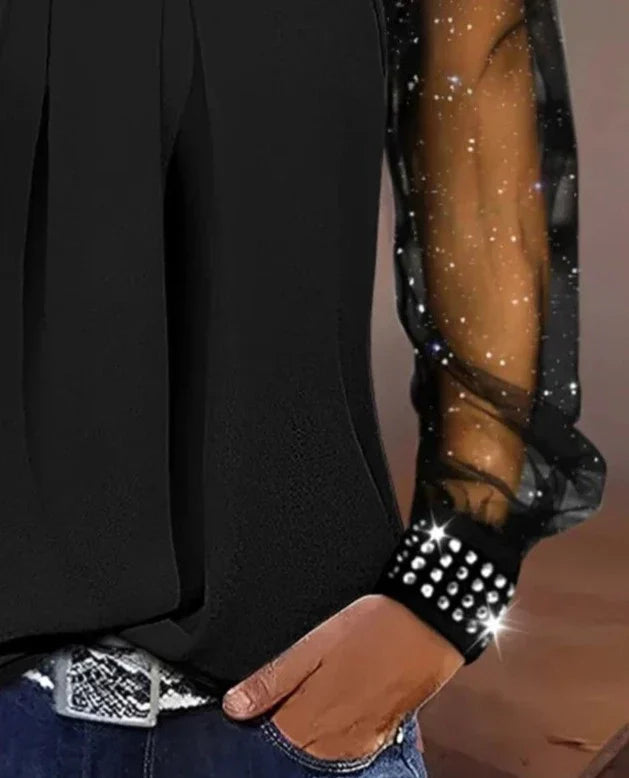 Hilda - スパンコール付きスタイリッシュなメッシュジャケット