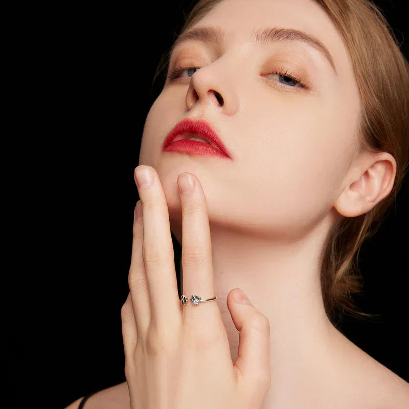 925スターシルバーリング製のパウリング - ジルコニアとエナメル付きの調整可能デザイン