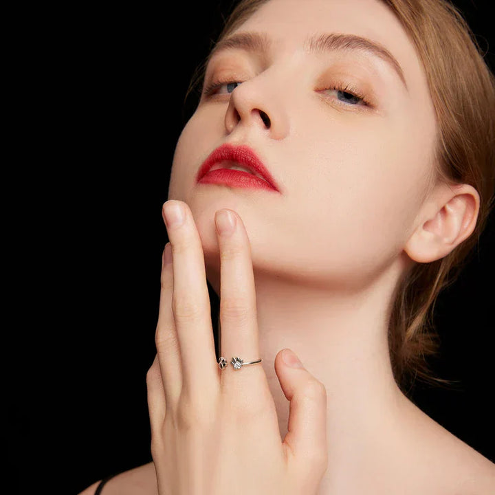 925スターシルバーリング製のパウリング - ジルコニアとエナメル付きの調整可能デザイン