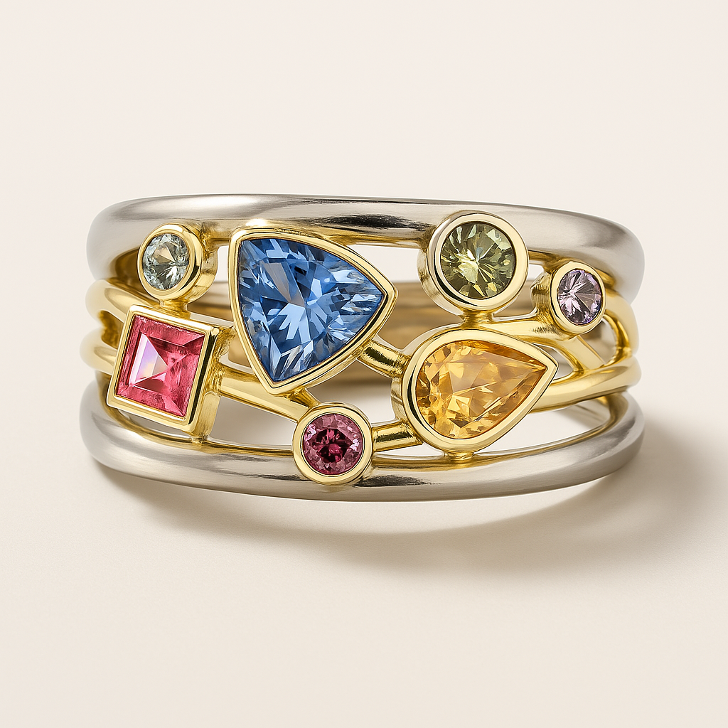 ヴィンテージカラフルジルコニアリング