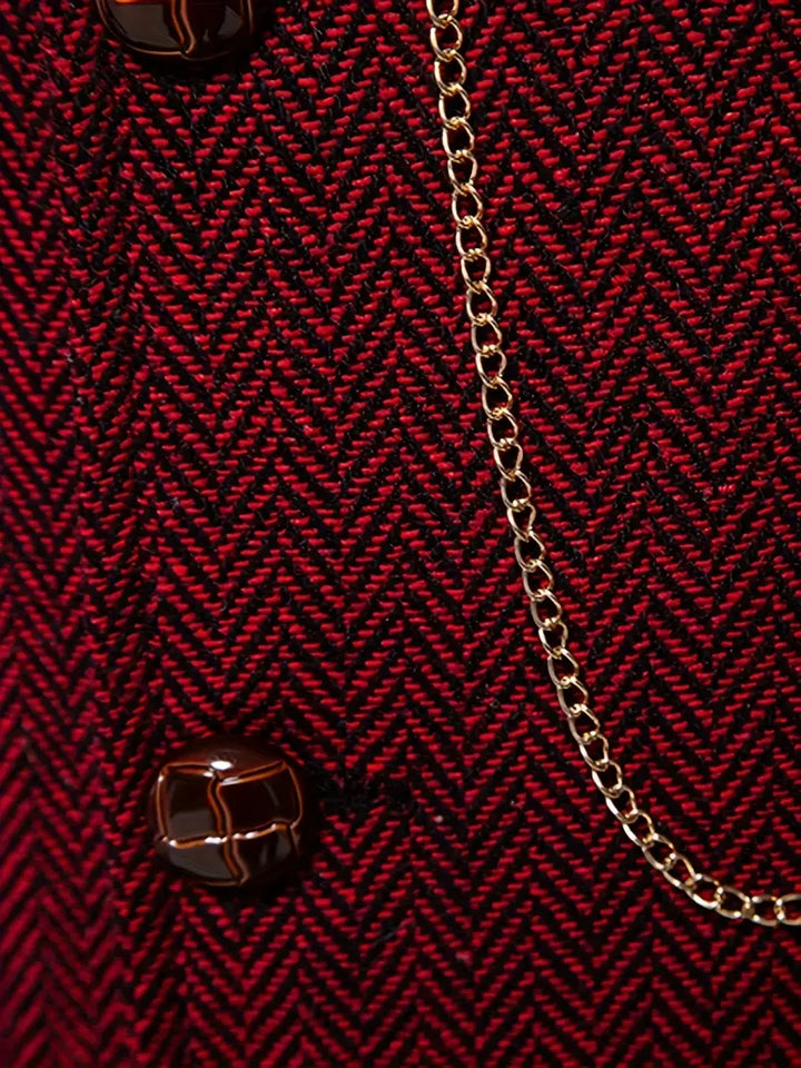 フェリー シングルブレストラペルベスト