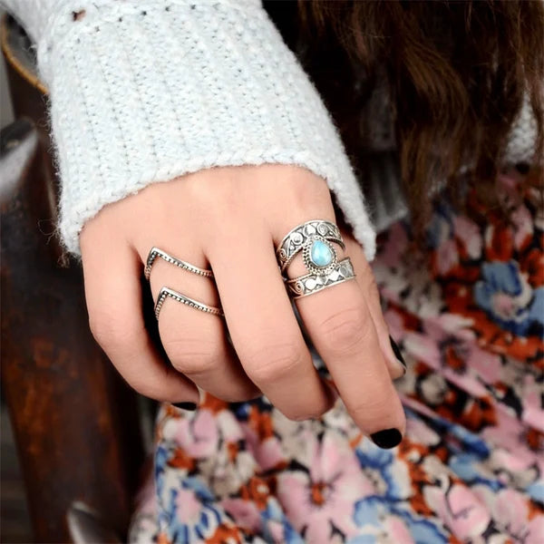 ターコイズワイヤーオープンリング