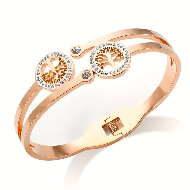 ハナ | ラインストーンツリー カフブレスレット