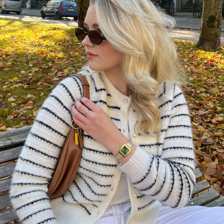 グラシューズウォッチ スチール、フォレストグリーン、ゴールドカラー