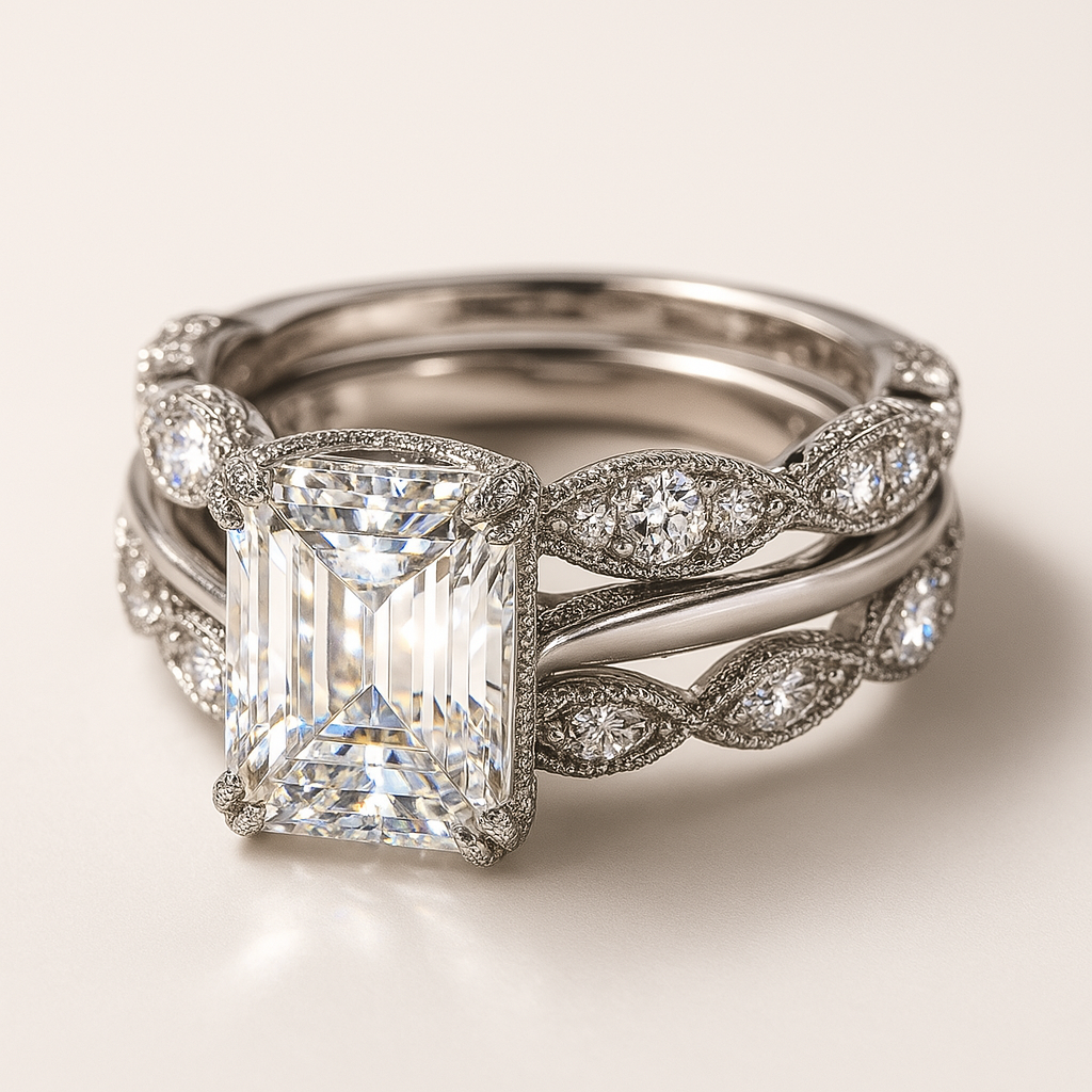 ヴィンテージシルバーブライトレイヤーリング