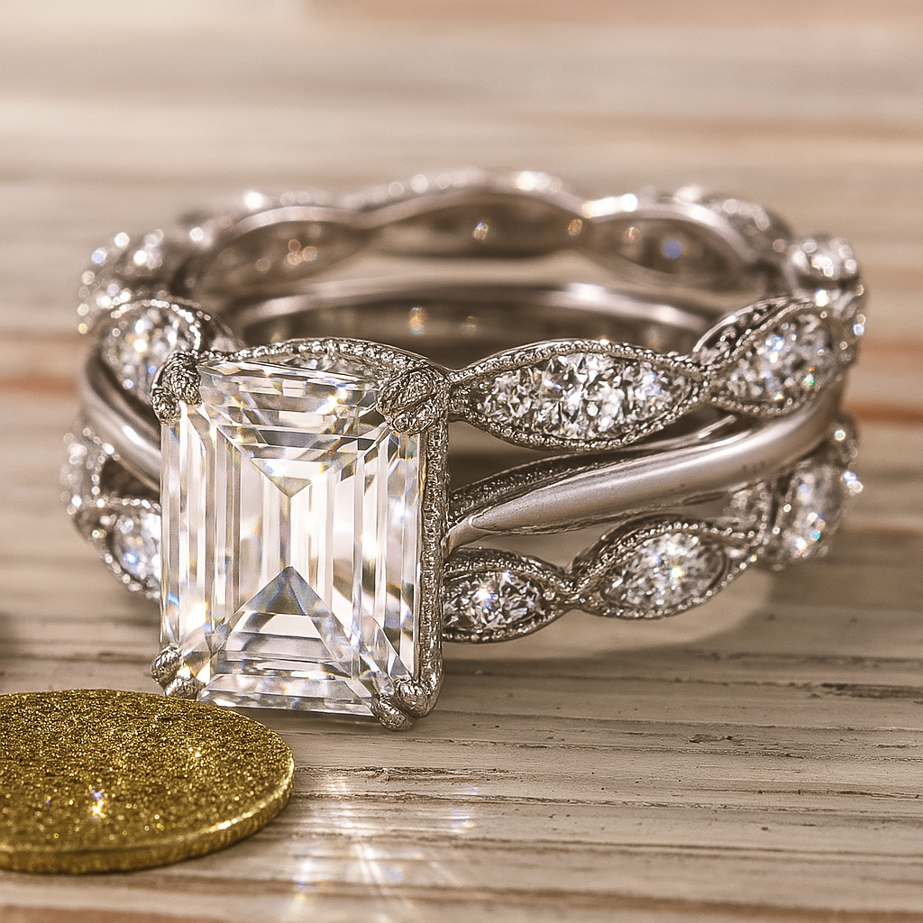 ヴィンテージシルバーブライトレイヤーリング