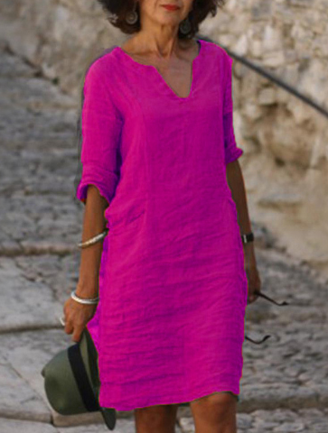 エルヴィラ | タイムレスなVネック腹部カバードレス