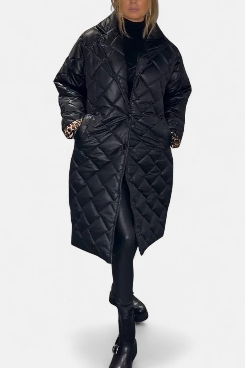 オフィラ – レオパードライニング付きキルティングコート